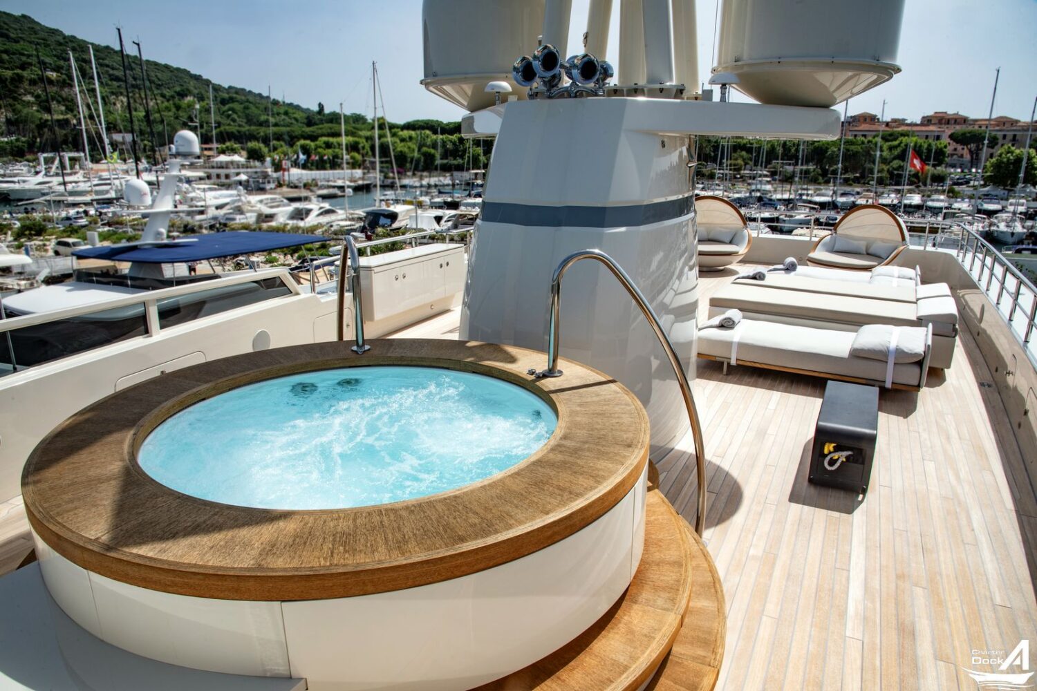 Superyacht jaccuzi in italy